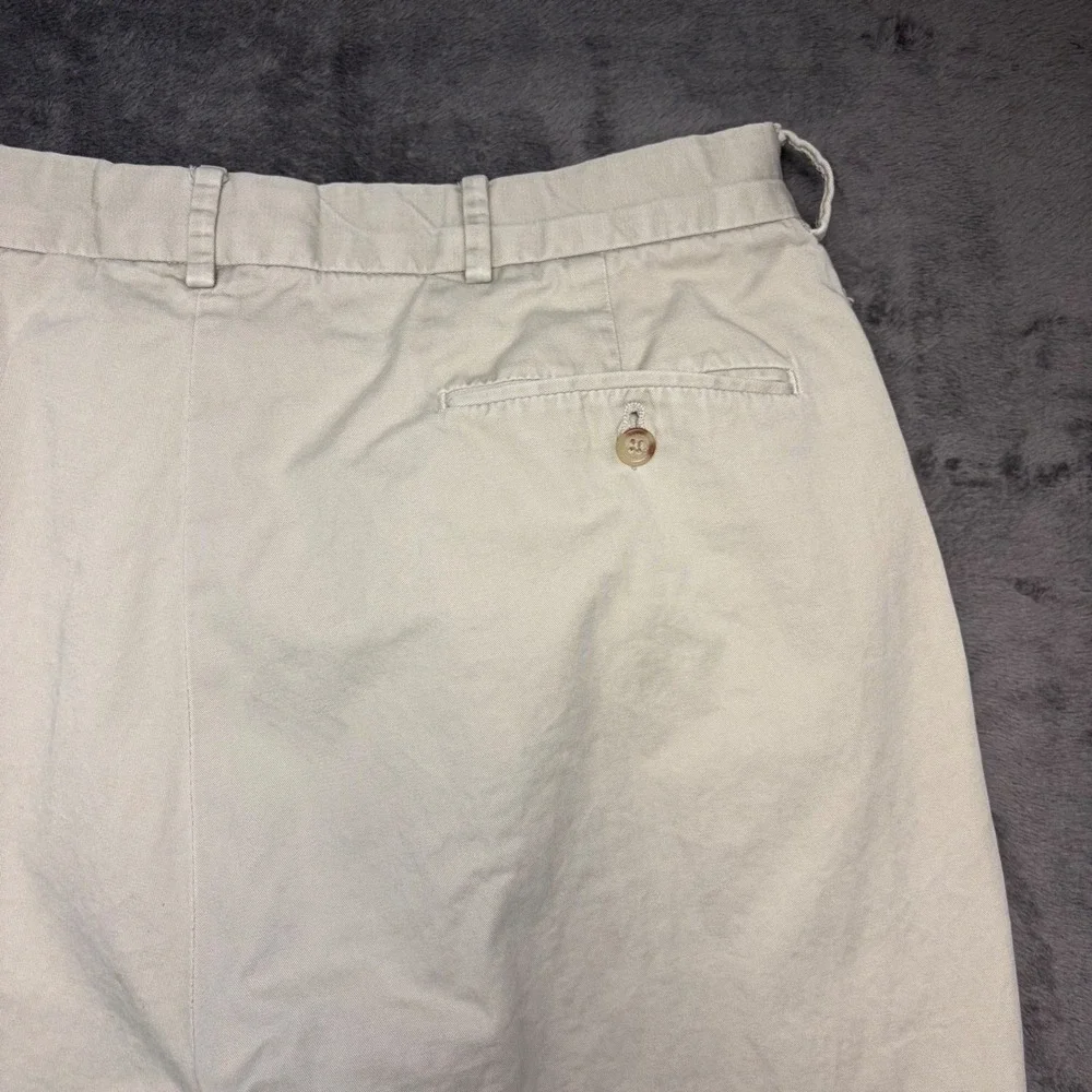 Vintage Polo Ralph‎ Lauren Pants Mens 36 Tan Khaki Pleated Cuffed Chino Trousers